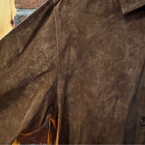 Y2k Brown Suede Button-Up Shirt - Picture 7 of 11